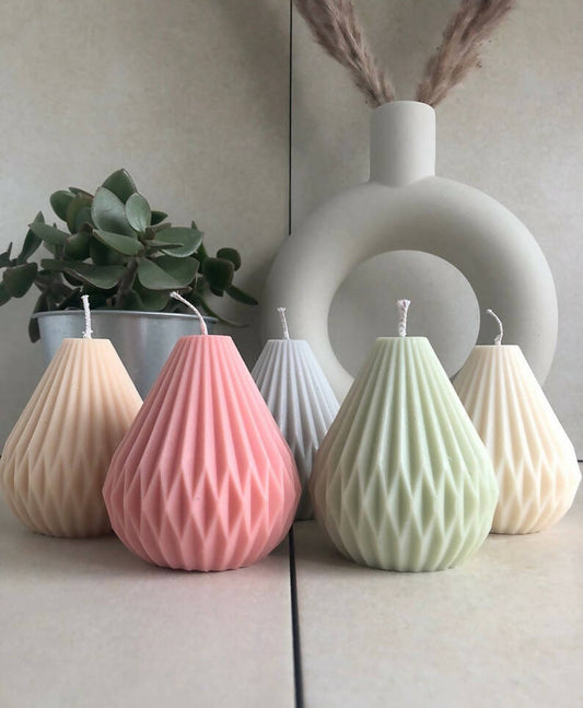 Drop Pear Sculpted Aroma Pastel Candles - Set of 5 - Rose Wemy Store