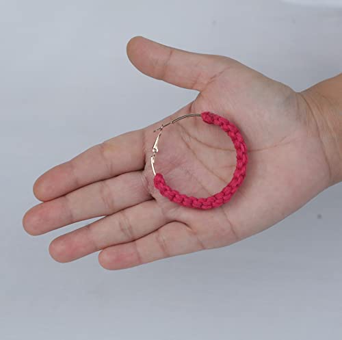 Earing hoops (Pair), 5cm size, Pink Wemy Store