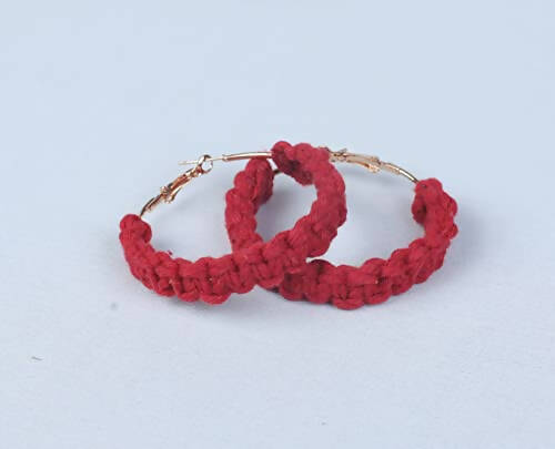 Earing hoops (Pair), 5cm size, Red Wemy Store