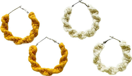 Earing hoops (Pair), 5cm size, White Wemy Store