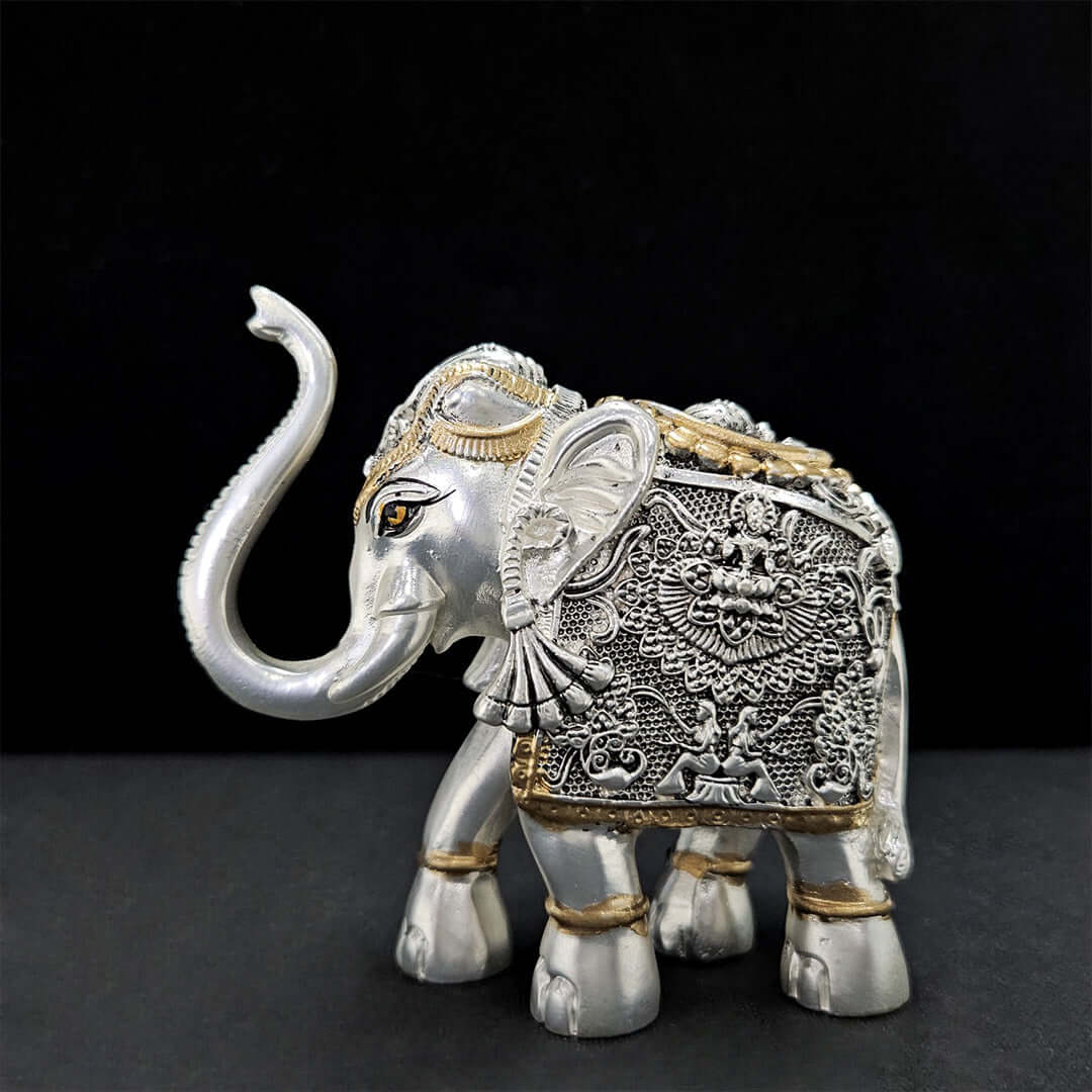 Silver Vastu Elephant for Home Decor and Gifting (Pack of 2)