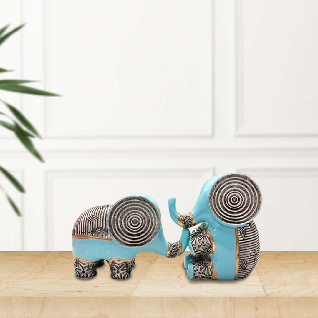 Spiral Head Elephant for Home Decor (4.5 inches) (Pack of 2)