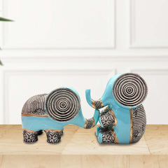 Spiral Head Elephant for Home Decor (4.5 inches) (Pack of 2)