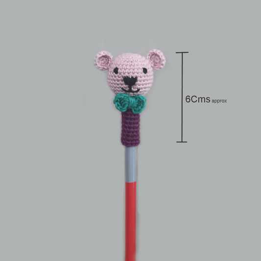 Handcrafted Amigurumi Random Color Pencil Topper - 2 Bunny + 2 Bear combo Wemy Store