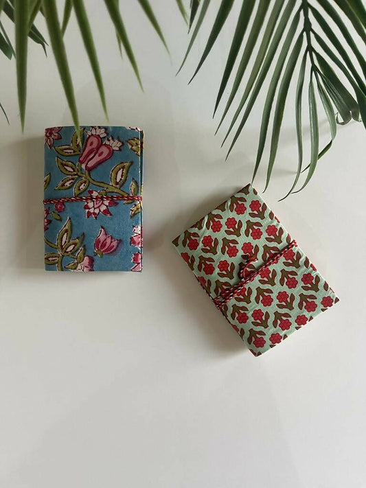 Handmade Floral Patterns Fabric Bound Journals - Set of 2 Wemy Store