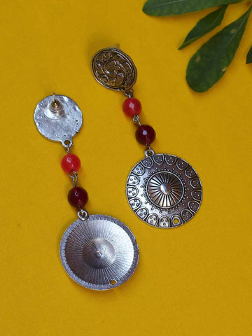 Handmade German silver oxidized silver look alike Necklace set with Onyx Beads - RANJIKA Wemy Store