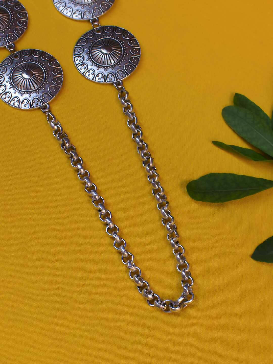 Handmade German silver oxidized silver look alike Necklace set with Onyx Beads - RANJIKA Wemy Store