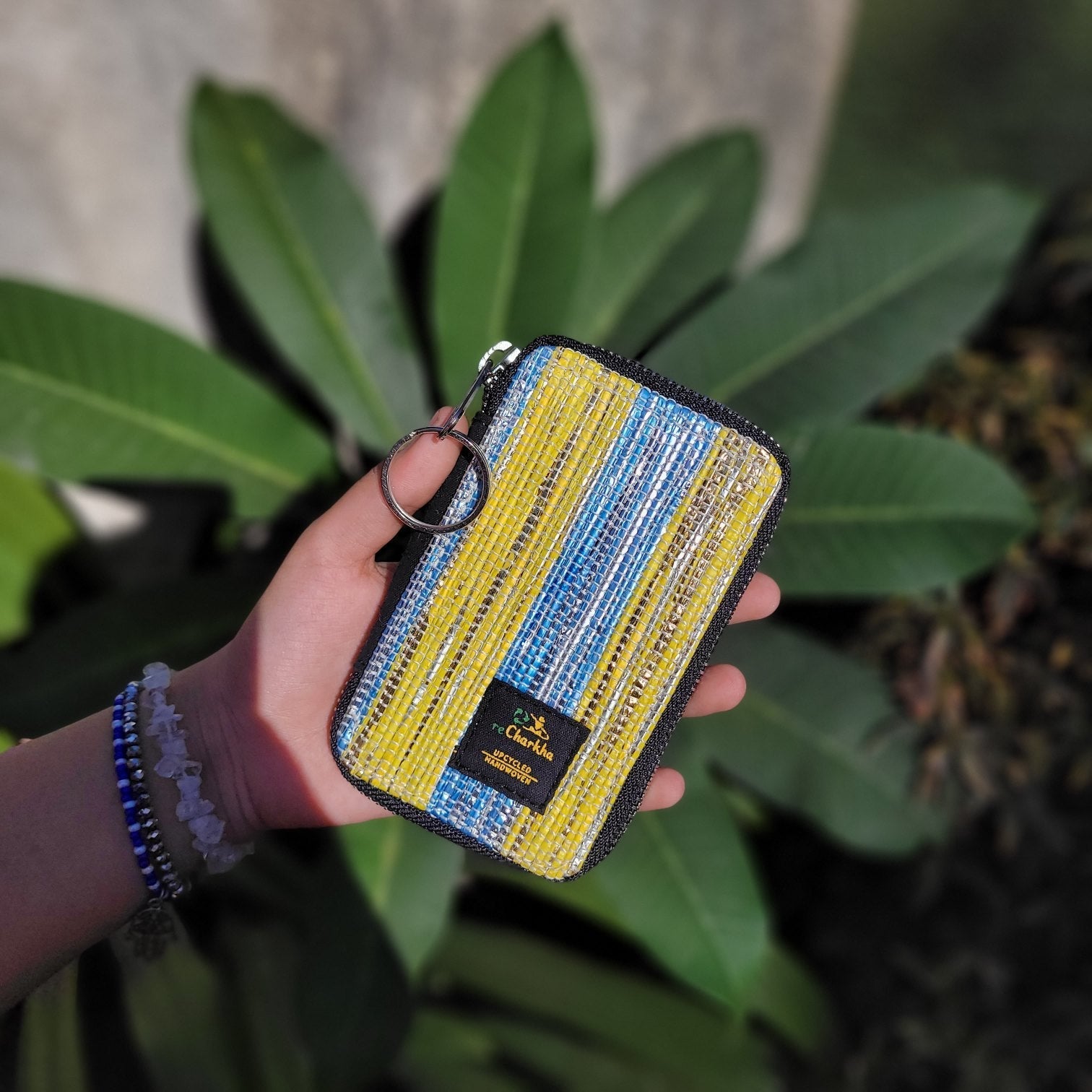 Handwoven Card Holder Bright Yellow n Blue (CH0223-004) Wemy Store