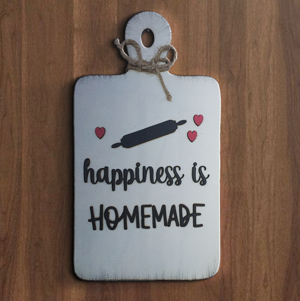 Happiness is Homemade Chop Board Wooden Wall Art for Kitchen, CafÃ©, and Restaurant Wemy Store