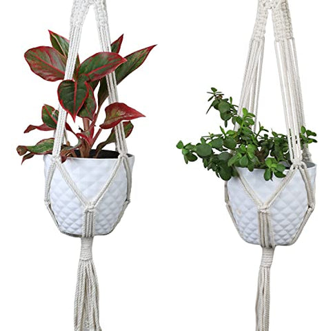 Heart Plant pot hanger (Set of 2), White Wemy Store