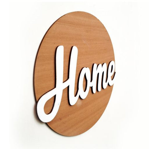 Home 3D Circle Wall Art With Sturdy Base and 3D Letters Wemy Store
