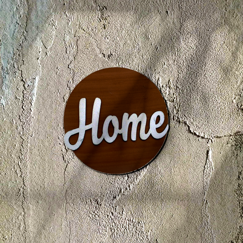 Home 3D Circle Wall Art With Sturdy Base and 3D Letters Wemy Store