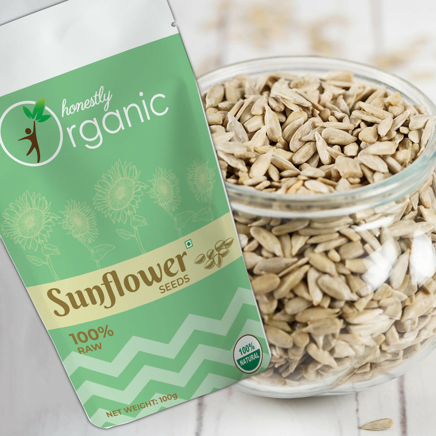 Honestly Organic Sunflower Seeds - 100g (Pack of 2) Wemy Store