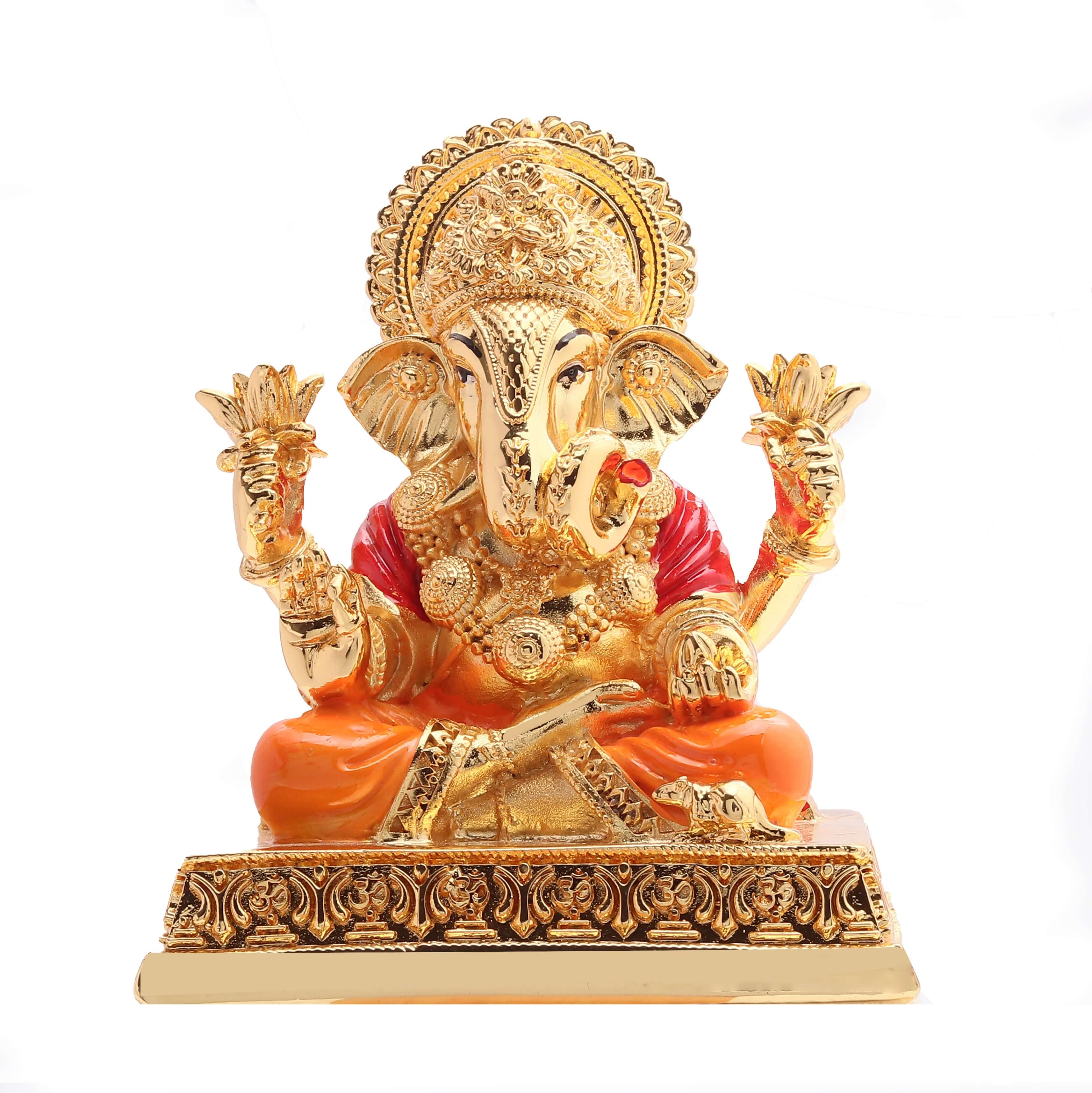 Dagdushet Ganesha Idol Gold (5 inches)