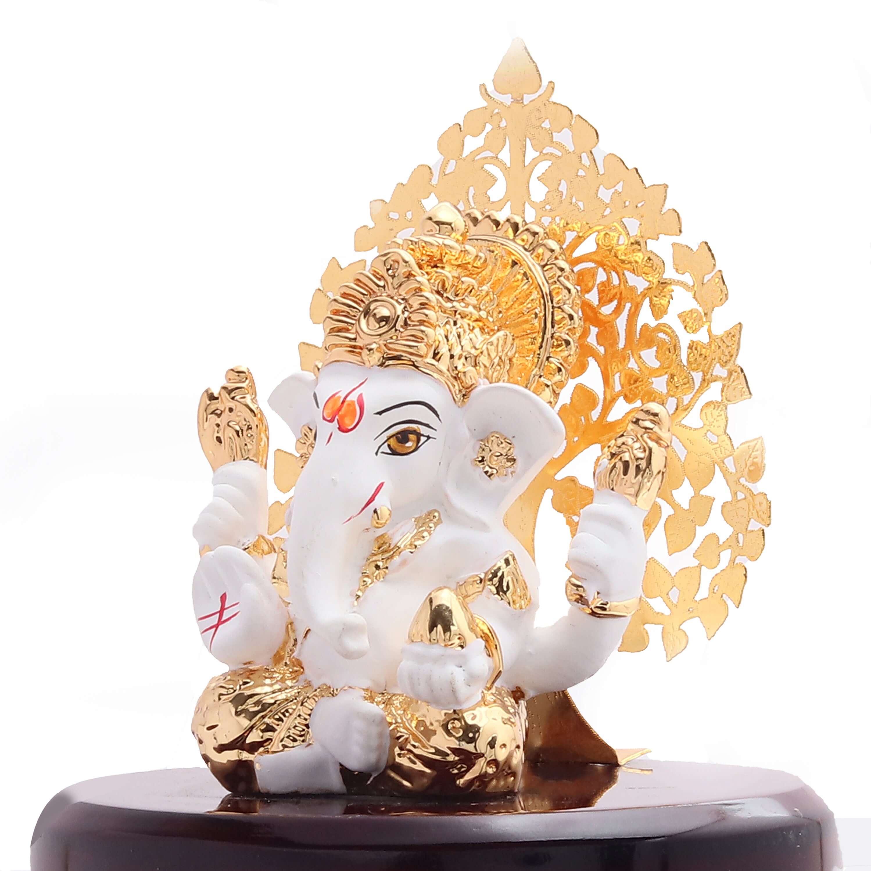 Ganesha Idol with Kalpavriksha Tree (3 inches)