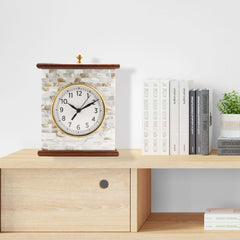 Marble Table Clock for Home Decor (8x9in)