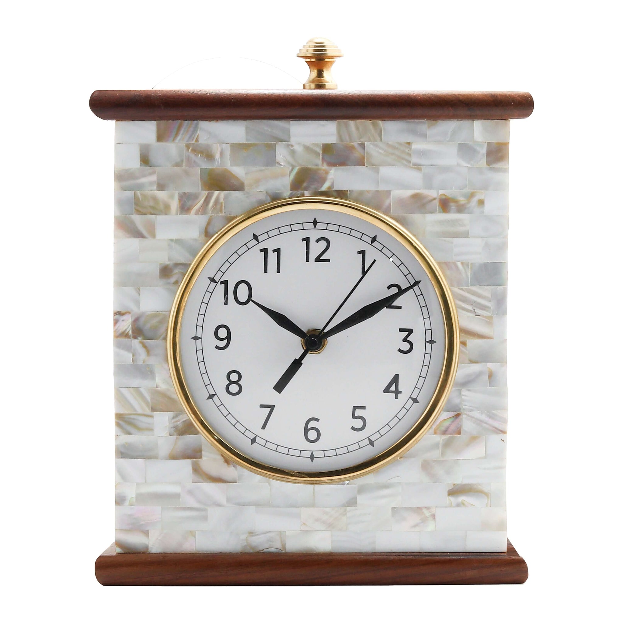 Marble Table Clock for Home Decor (8x9in)