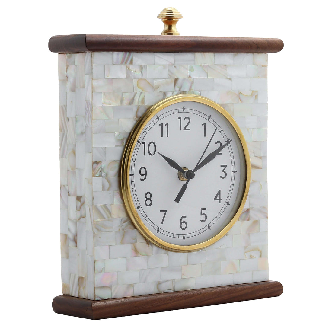 Marble Table Clock for Home Decor (8x9in)