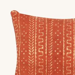 Rust Mudcloth Block Print Cushion Cover (17.5in x17.5in)