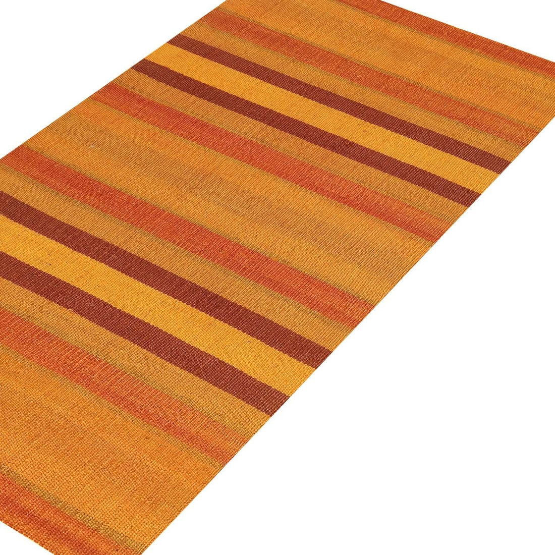 Orange Cotton Hand Woven Rug for Home Decor