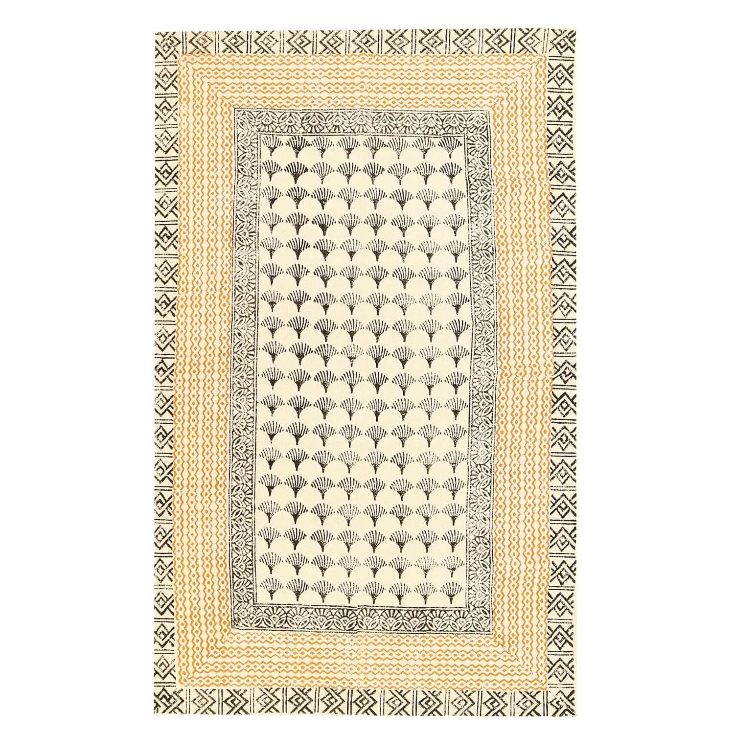 Natural Block Printed Boho Inspired rug