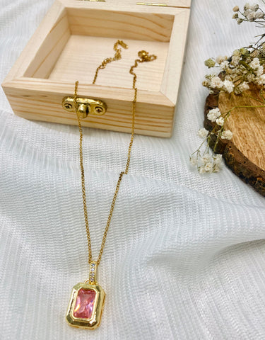 Zaariya Copper Zircon Pendant Necklace