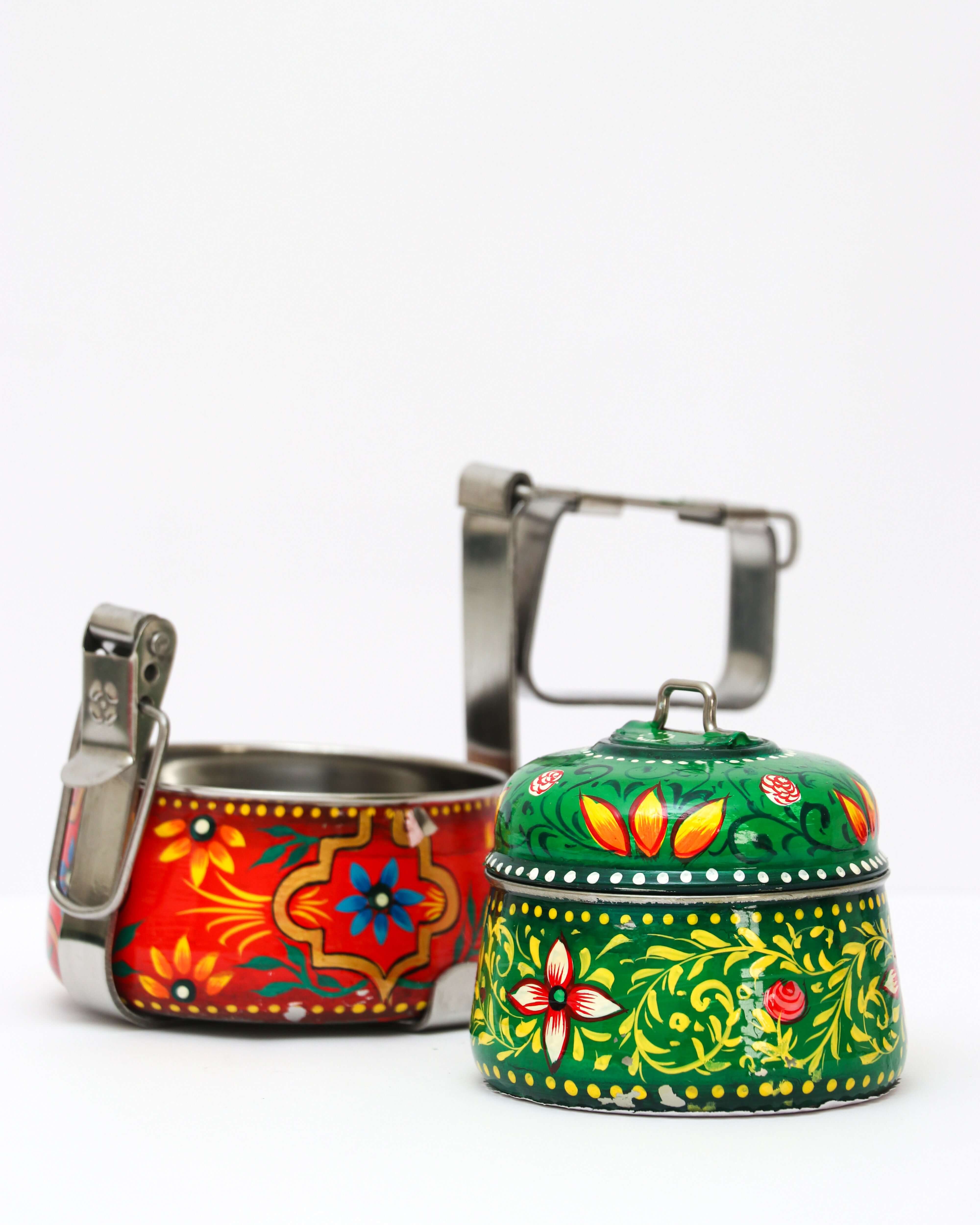 Handpainted tiffin set