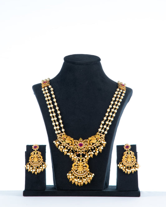 Zaariya antique beaded long necklace set
