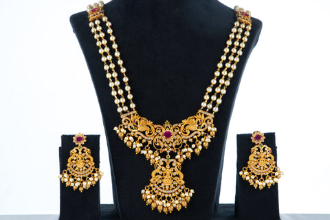 Zaariya antique beaded long necklace set