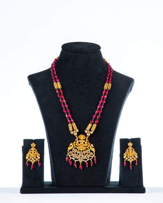 Beaded long necklace set