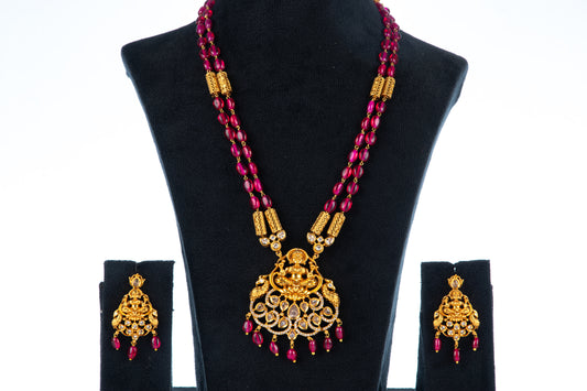 Beaded long necklace set