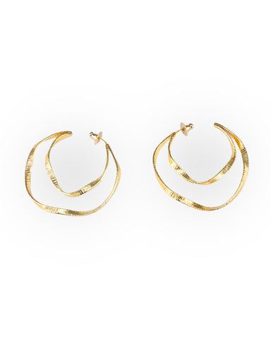 Gold Double Twisty Hoop earrings