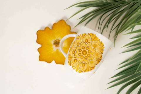 Mandala cup & Resin Coaster Set Wemy Store