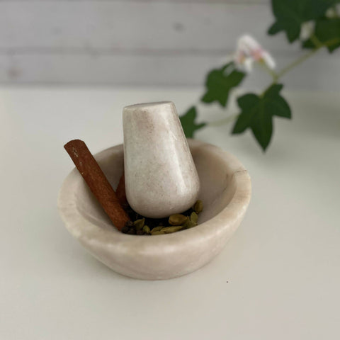 Marble Swirl and Grind Mortar and Pestle Set Wemy Store