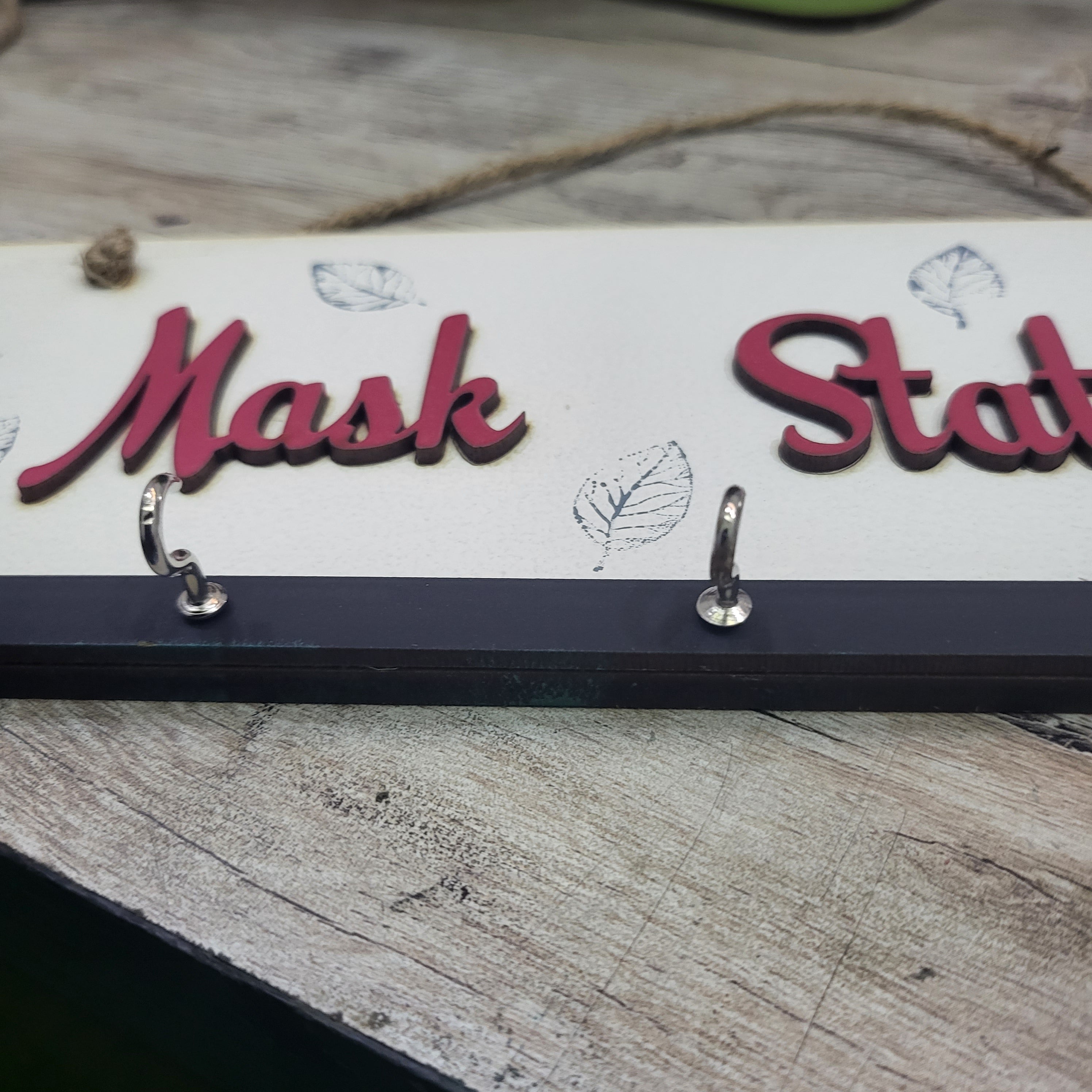 Mask Station Mask and Key Holder With 5 Hooks For Personalization Wemy Store