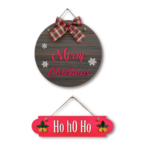 Merry Christmas and Hohoho Quote Hanging Decoration Wemy Store