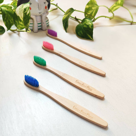 Natural Bamboo Kids Toothbrush |Assorted colours(BT-KidsMulti-Packof2) Wemy Store