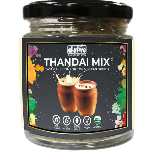 Organic Thandai Instant Drink Premix (Sugar-Free, Organic, Ultra-Low GI, Vegan, Diabetes and Keto-Friendly, No Emulsifier Antioxidant and Tasty) - 100g Wemy Store