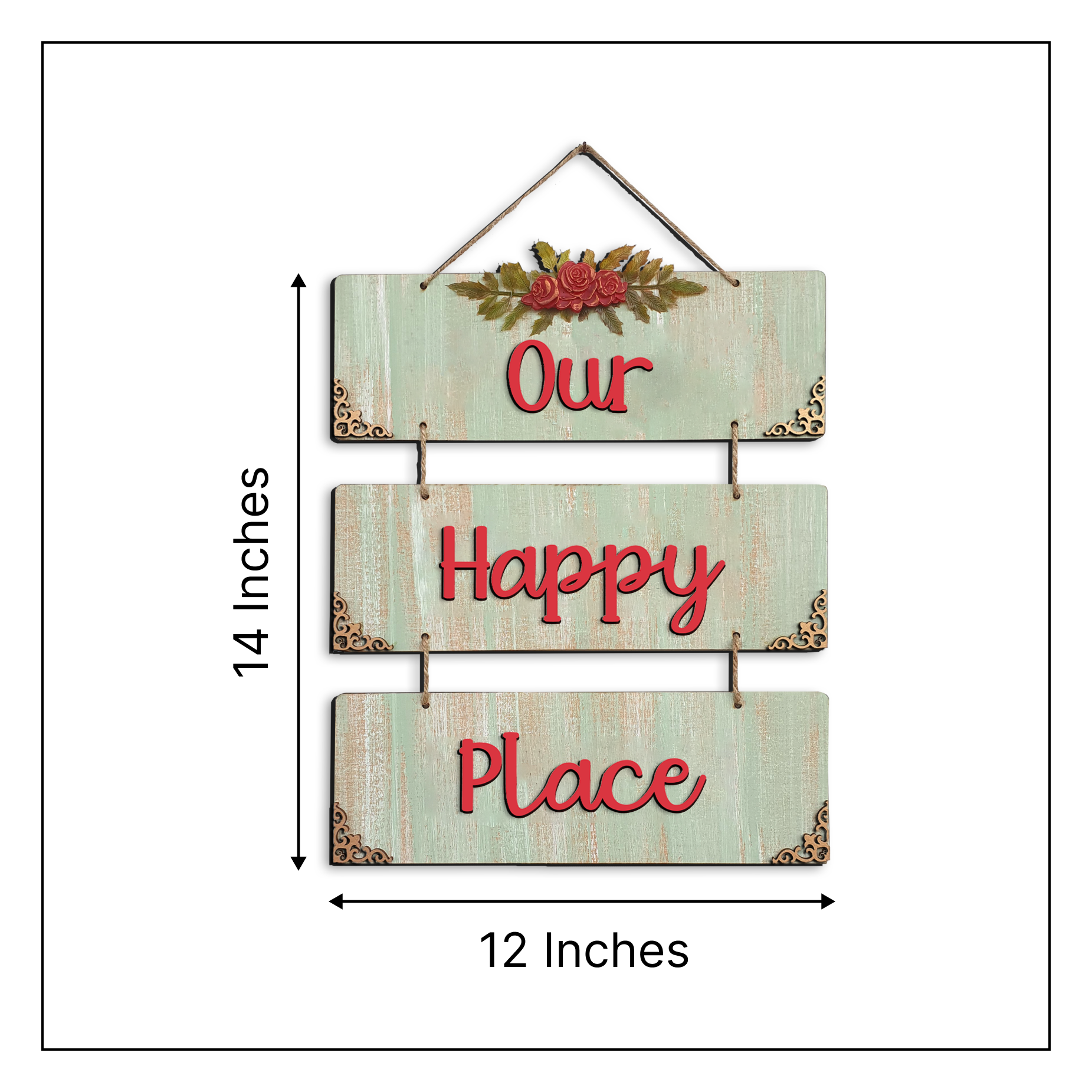 Our Happy Place 3 Layer Decorative Wall Art Wemy Store