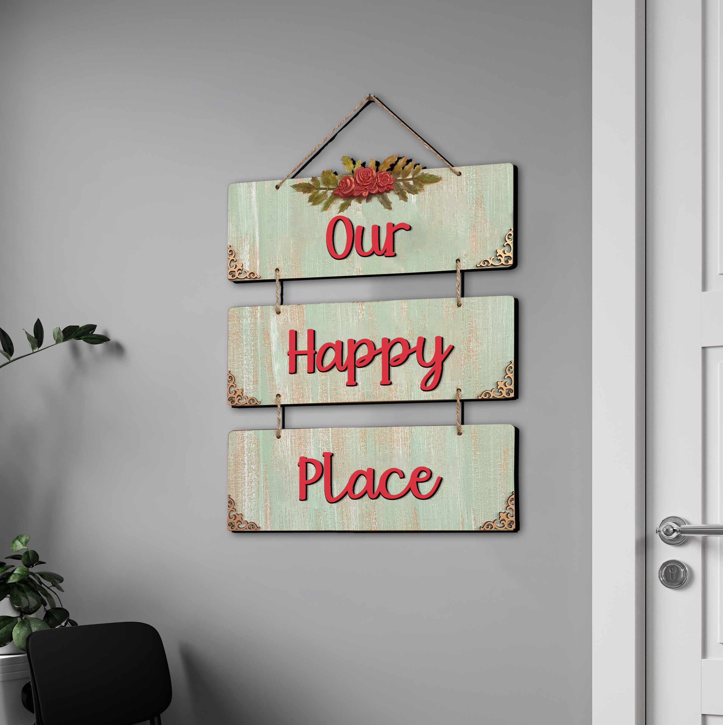 Our Happy Place 3 Layer Decorative Wall Art Wemy Store