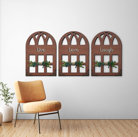 Our Happy Place Quote Window Wall Art Set of 3 Wemy Store