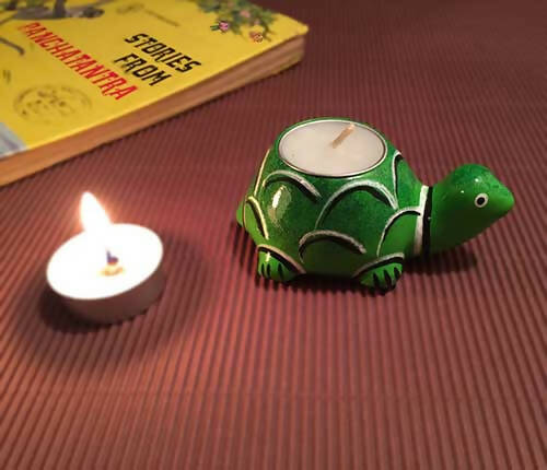 Panchatantra papermache Tortoise Candle Wemy Store