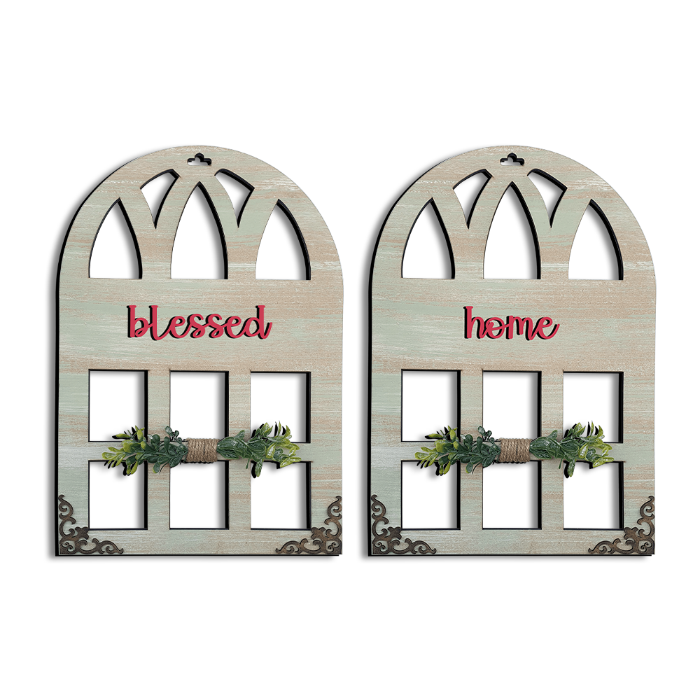Positive Vibes Window Wall Art Rustic Set Of 2 Wemy Store