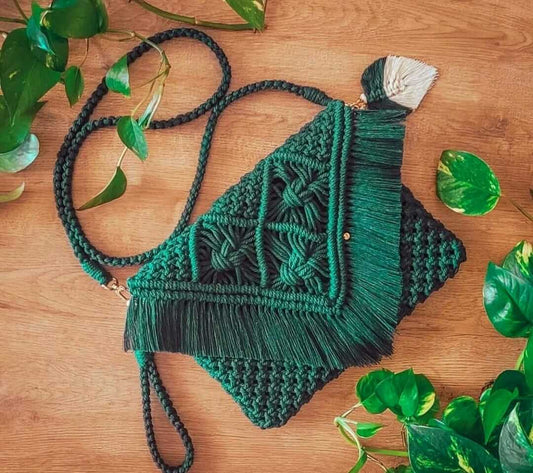 Premium Handcrafted Macrame Clutch Bag with sling Wemy Store
