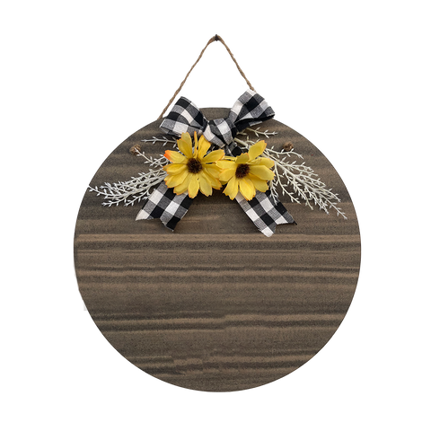 Round Sunflower Nameplate Hanging Home DÃ©cor 12 Inches Wemy Store