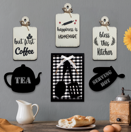 Set of 6 Kitchen Chopboard Theme Gallery Wall Frame Home Decor Wemy Store