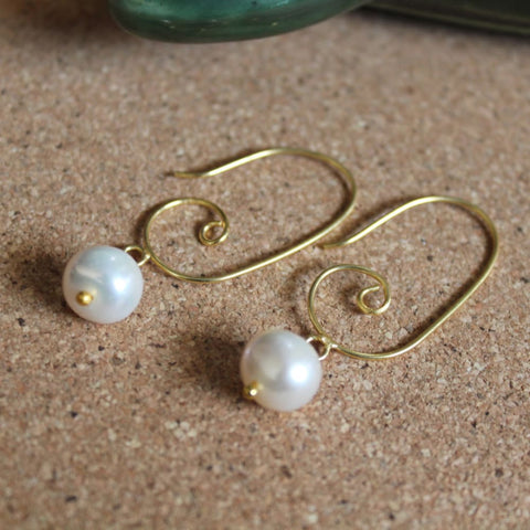 Spherical Pearl Earrings Wemy Store