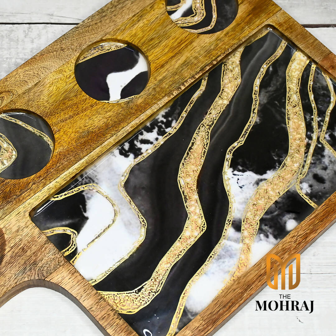 The Mohraj Abstract Monochrome Serving Platter Wemy Store