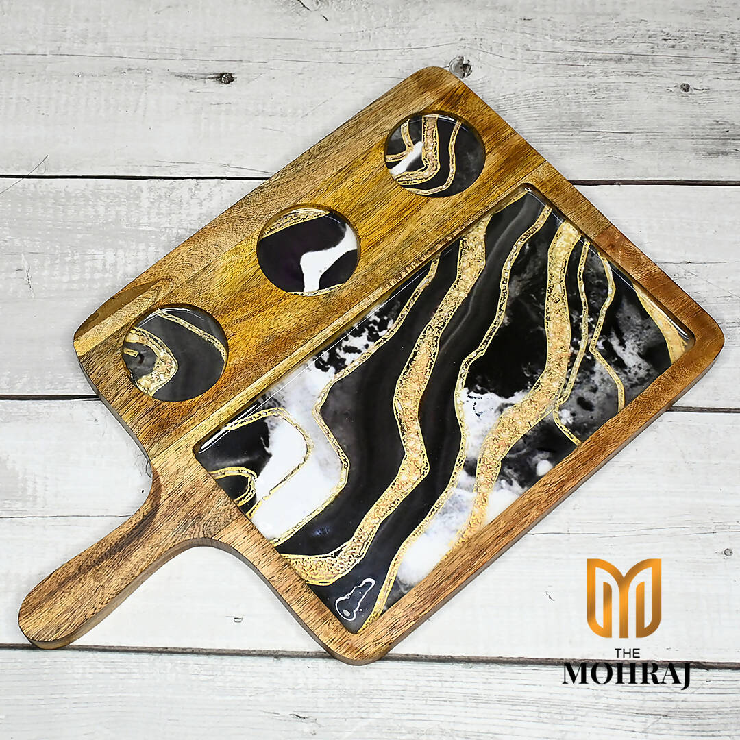 The Mohraj Abstract Monochrome Serving Platter Wemy Store
