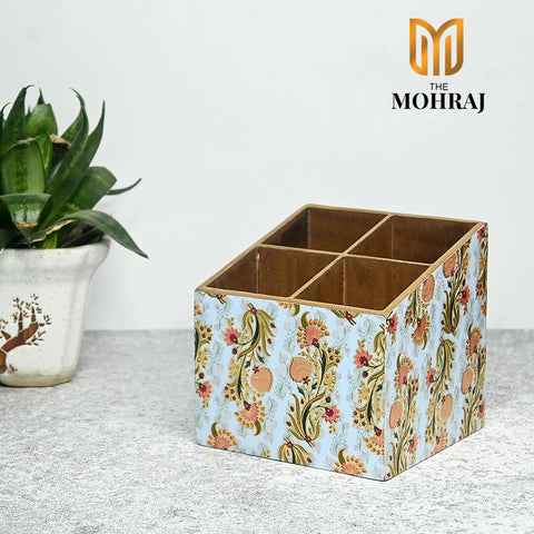 The Mohraj Floral Multicolor Cutlery Holder (4 Divisions) Wemy Store